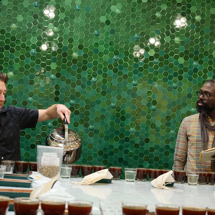 Chris Kornman and Martell Mason cupping at The Crown.