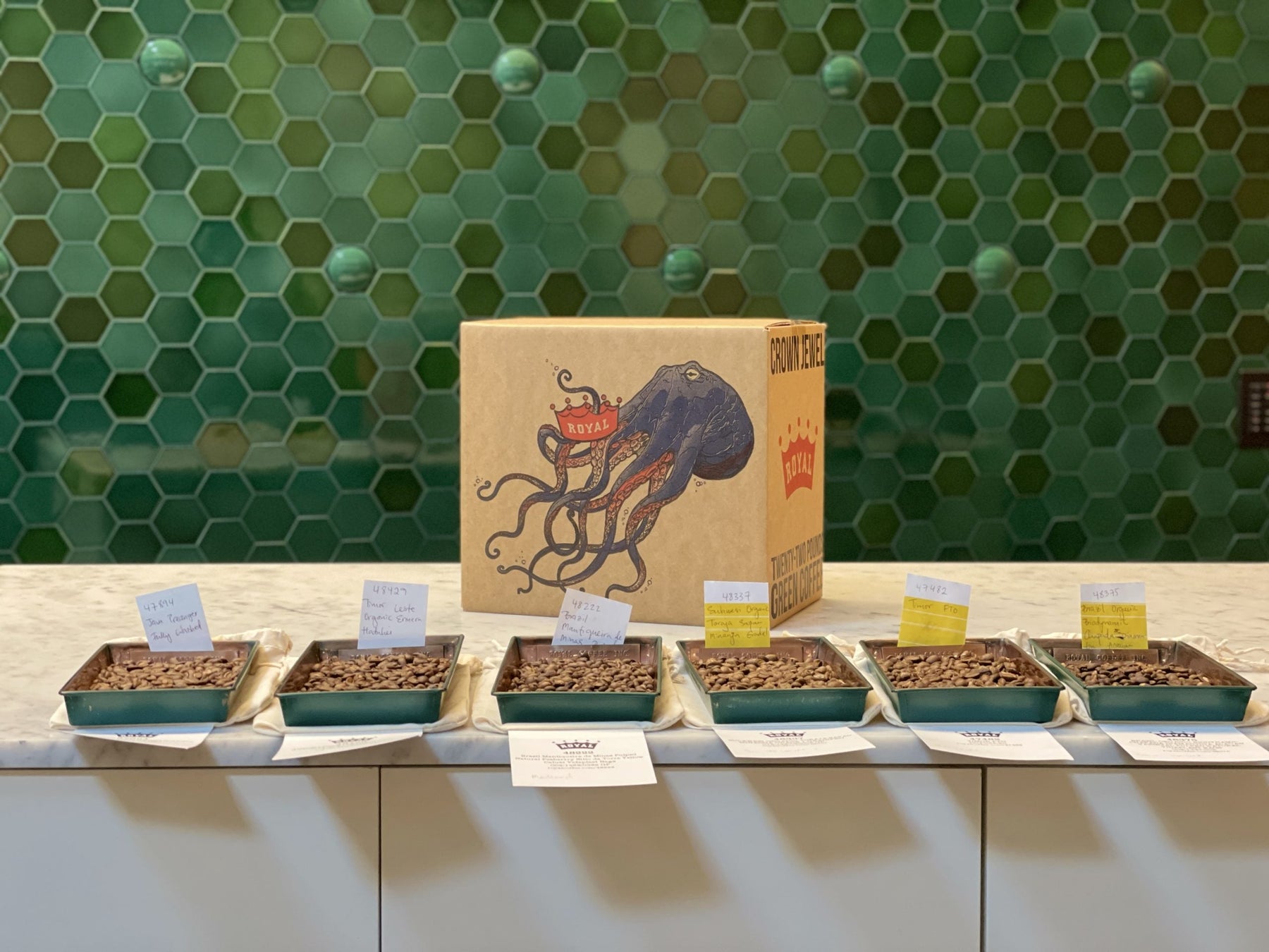 royal coffee crown jewel and coffee samples