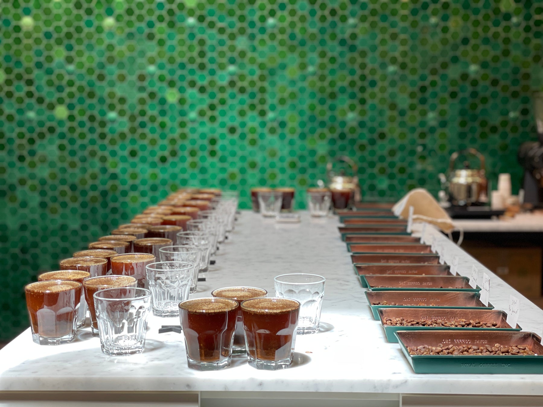 coffee cupping at the Crown Royal Coffee Lab and Tasting Room