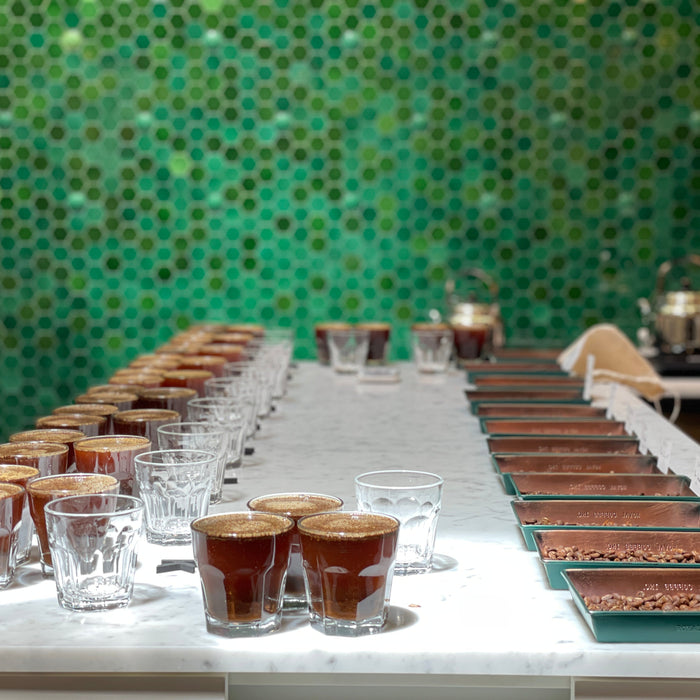 coffee cupping at the Crown Royal Coffee Lab and Tasting Room