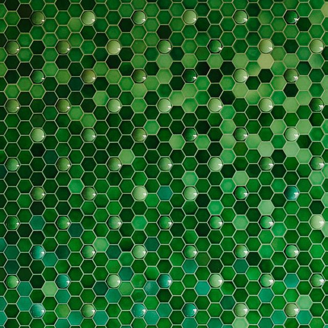 green tiles at the Crown