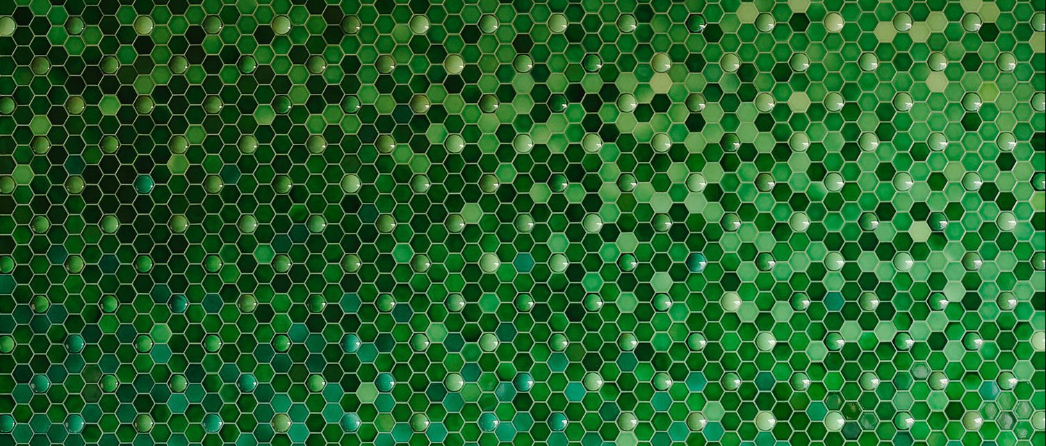 green tiles at the Crown