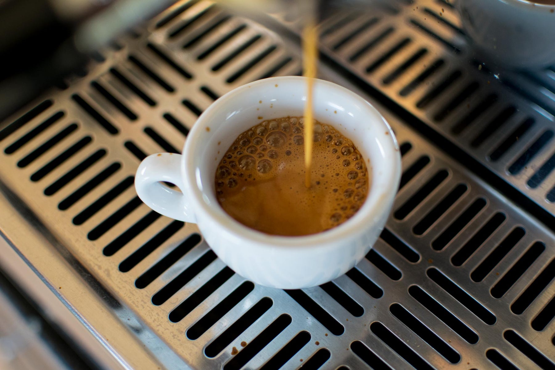 pulling an espresso shot