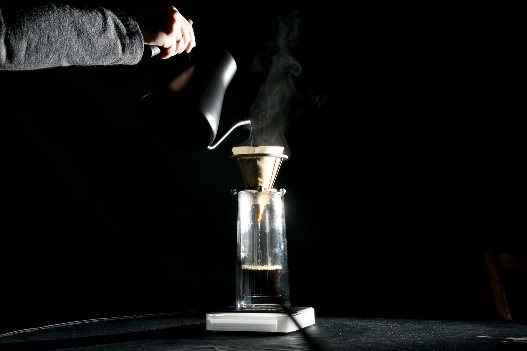 brewing coffee