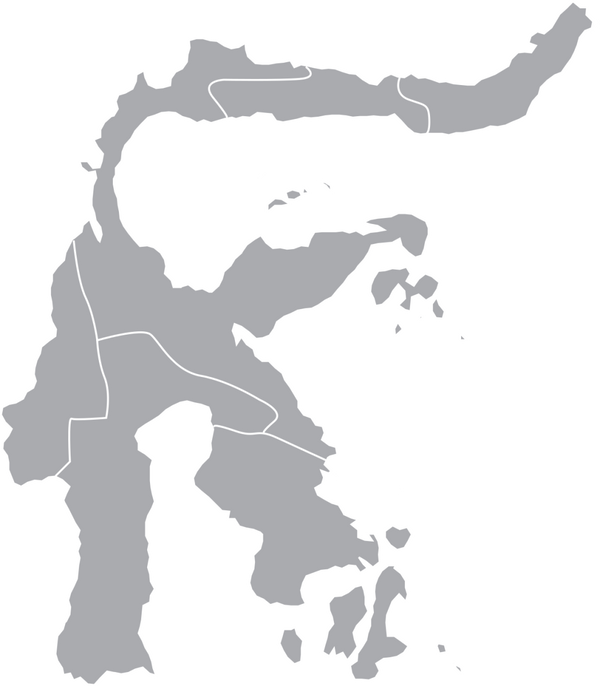 Map of Sulawesi, Indonesia