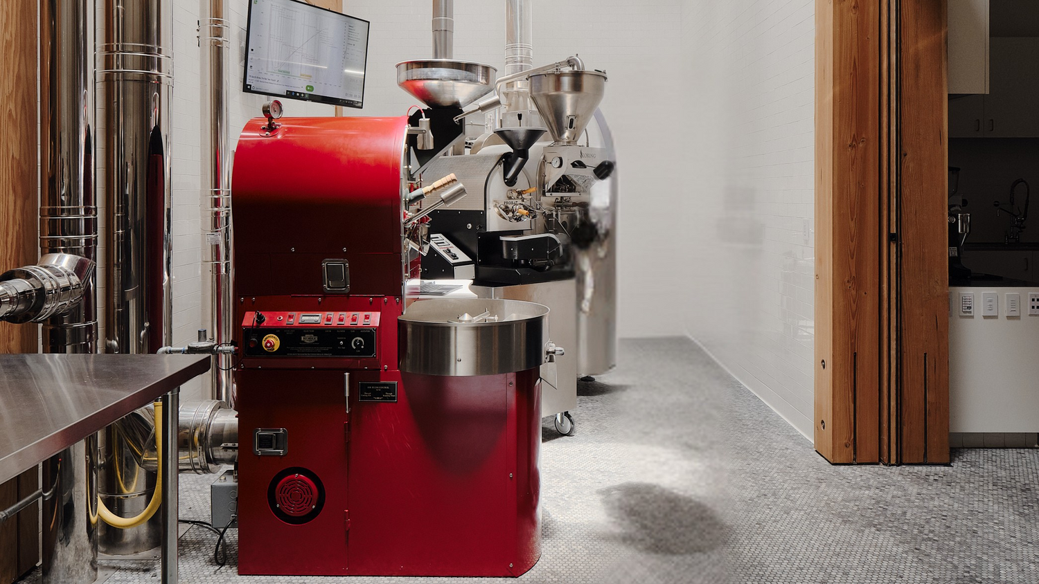Modern coffee roasting lab interior 