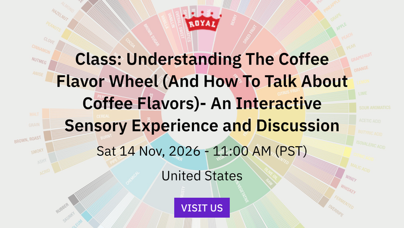 Class: Understanding The Coffee Flavor Wheel (And How To Talk About Coffee Flavors)- An Interactive Sensory Experience and Discussion